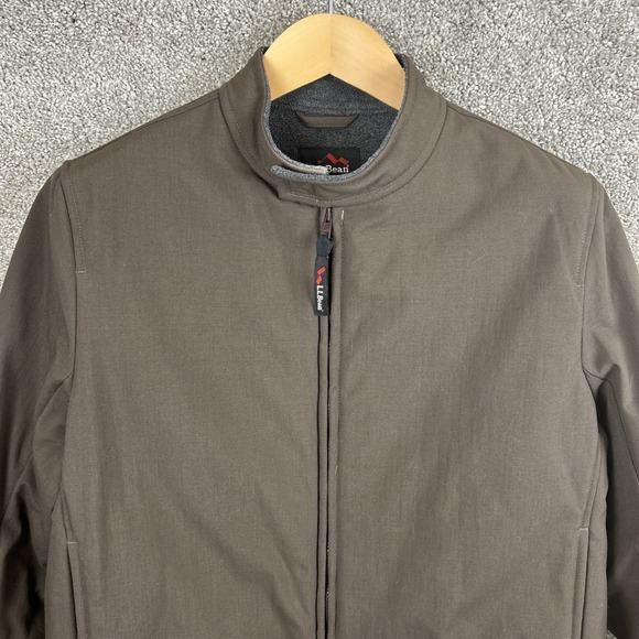 LL Bean Outdoors Brown Canvas Fleece Lined Zip‎ Jacket Women's Large OMW21 - Picture 1 of 7